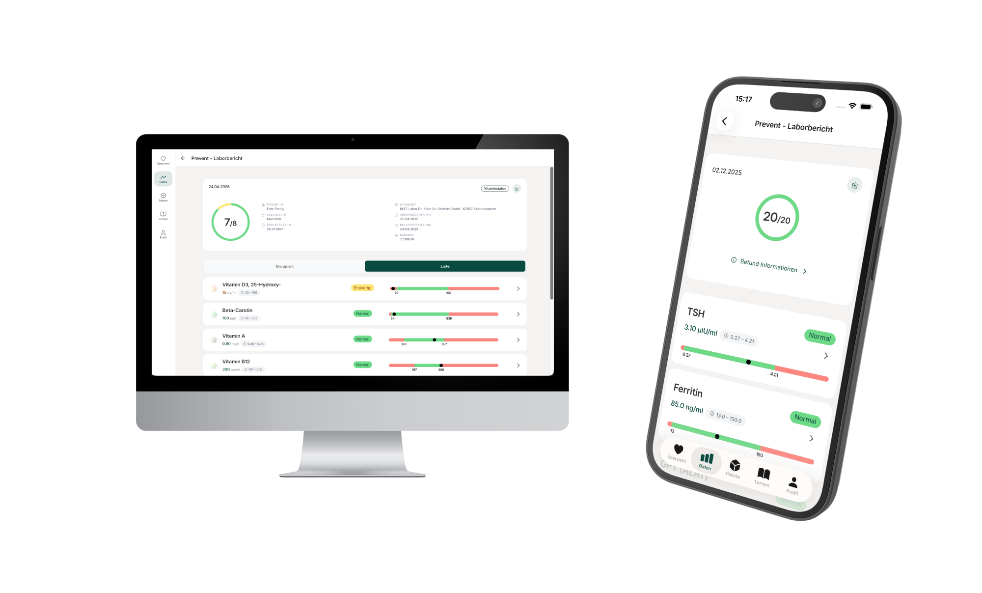 Prevent Web App – Desktop Ansicht